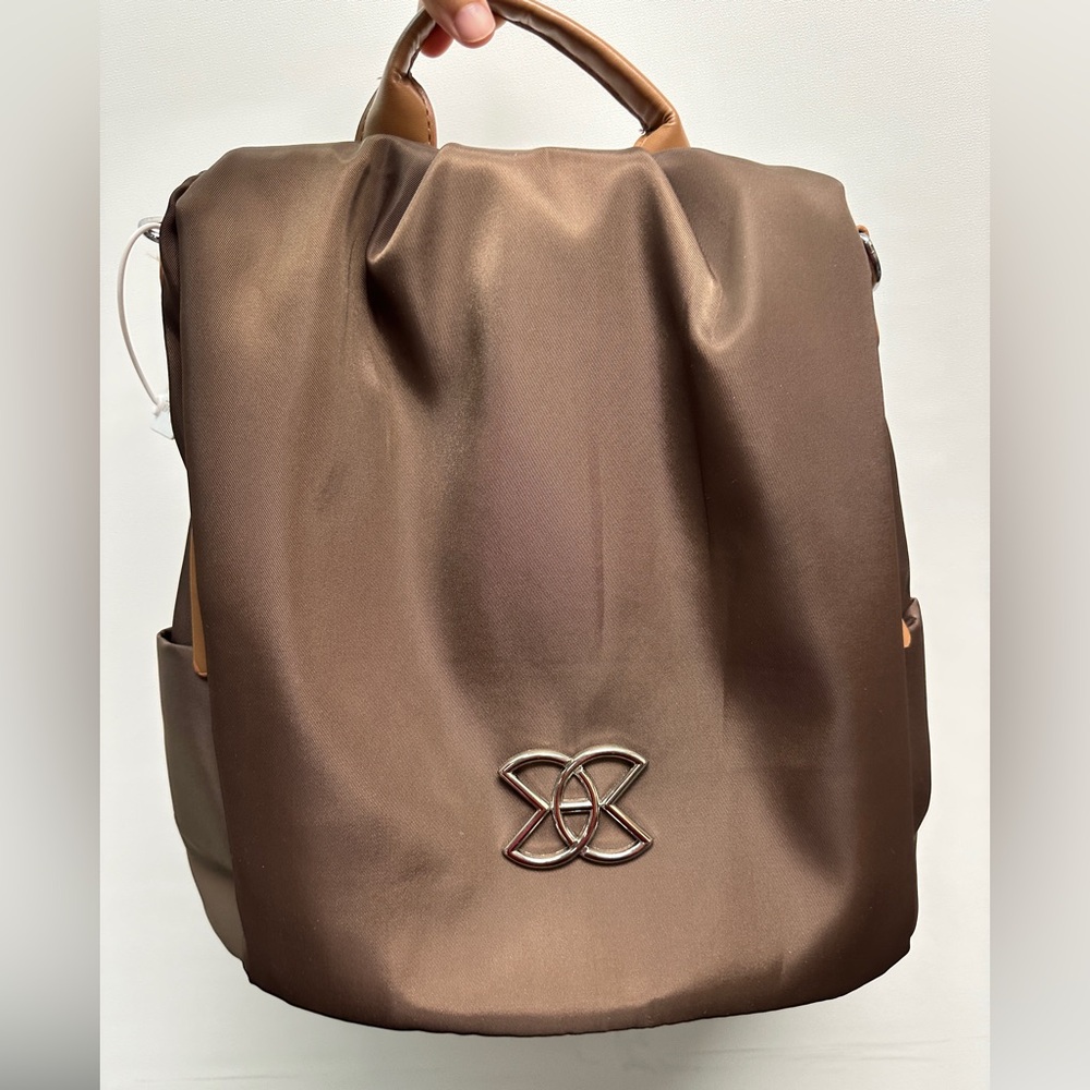 Brown Backpack with Safety Zippers Water Resistant